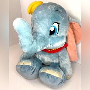 Disney Parks Dumbo Plush Big Feet Gray Blue Elephant Large 22” long 2023